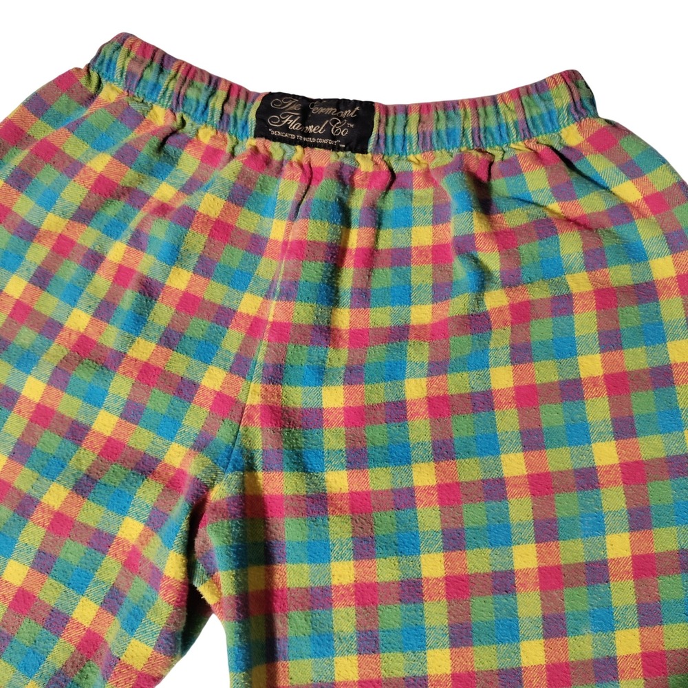 Vermont Flannel Co Rainbow Plaid Pajama Pants Multi Color Lounge Bottoms 22"x27"